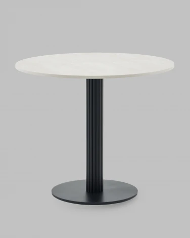 Стол Stool Group круглый Фризбин D90, Стол Stool Groupешница МДФ ледяной камень, основание металл черный УТ000041628
