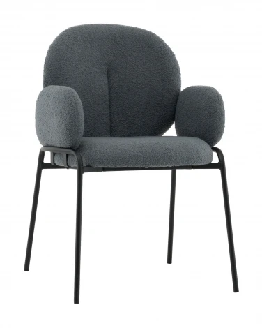Стул с подлокотниками Моллек букле темно-серый Stool Group арт.УТ000041636