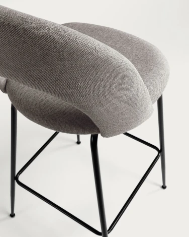 Барный стул La Forma (ex Julia Grup) Mahalia (Серый,Черный/ Сталь,Фанера,Пена,Металл)