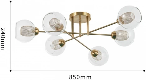 Потолочная люстра на штанге Arte Milano Neapolis-72880 272880/6 GD (220V, шар)