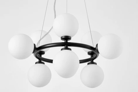 Подвесной светильник Lumina Deco Marsiada LDP 6033-9 BK (220V, на тросе, шарики, молекулы)