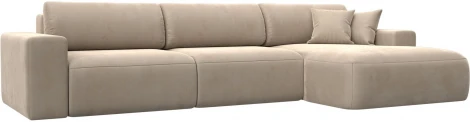 Диван угловой Лига-036 НПБ Классик Лонг правый угол (Бежевый/Велюр) Лига Диванов арт.121390