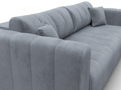 Диван прямой Лига-062 НПБ (ДСП,Фанера,ХДФ/Пластик/Велюр/Серый) Лига Диванов 130278