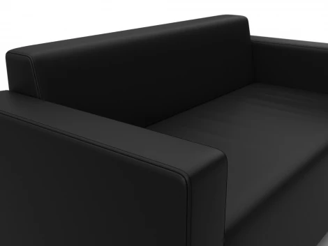 Диван прямой Лига-093 ВН (ДСП,Брус,Фанера,Экокожа/Черный) Лига Диванов 134961