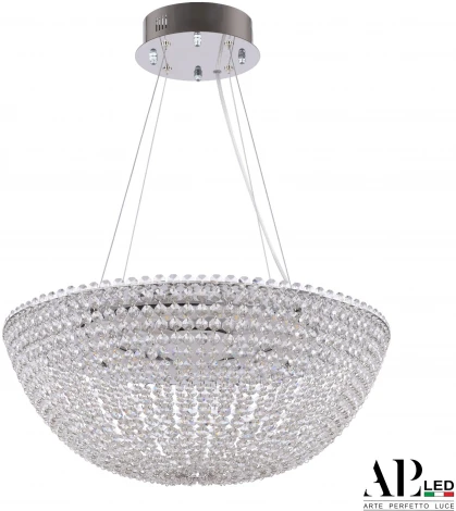 Подвесная люстра светодиодная с пультом APL LED Sicilia SH501.0.50.A.LED-DIM.Ni (220V, хрусталь, на тросе, круглые)