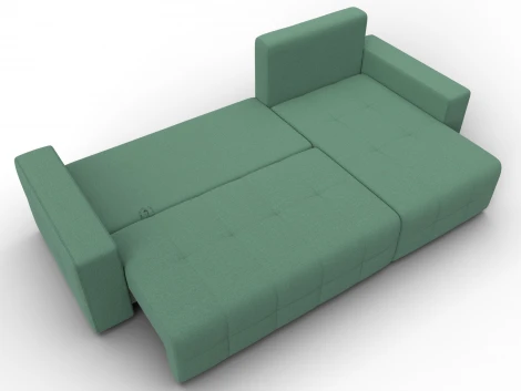 Диван угловой Лига-122 угол универсальный (ДСП,Брус,Рогожка/Зеленый) Лига Диванов 137601