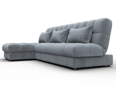 Диван угловой Лига-116 НПБ угол левый (ДСП,ЛДСП,Велюр/Серый) Лига Диванов 136949L