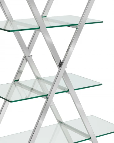 Стеллаж Гейт прозрачное стекло сталь серебро УТ000036349