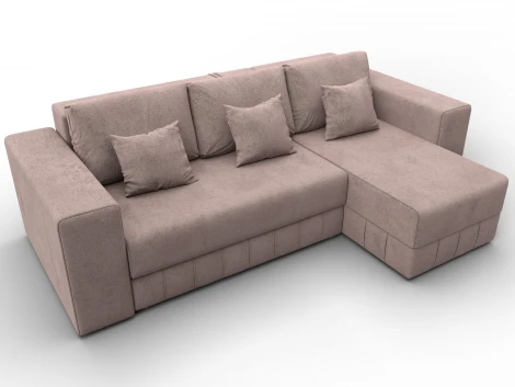 Диван угловой Лига-076 угол универсальный (ДСП/Пластик/Велюр/Бежевый) Лига Диванов 129847