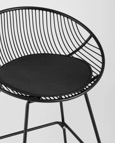 Стул полубарный Stool Group UFO черный с черной подушкой УТ000004225