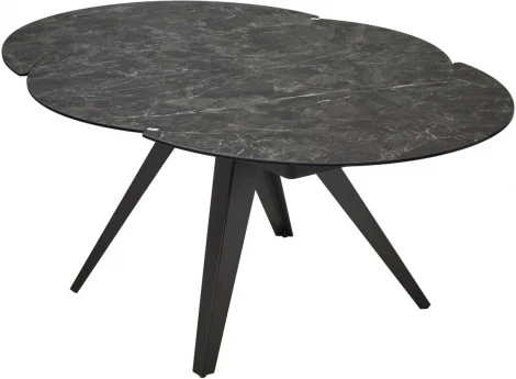 Стол M-City AKSEL 130 цвет Mona Lisa Cерый мрамор, керамика, / Темно-серый каркас