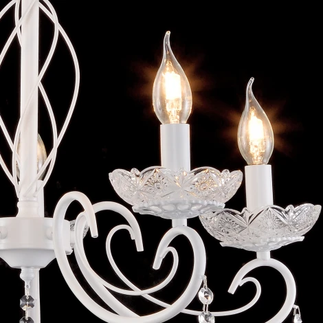 Подвесная люстра Reluce 04207-0.4-05 WH (220V, подвески, на цепи, подсвечник, свеча)