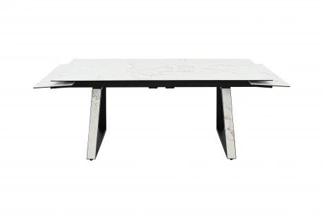 Стол NEW, Керамогранит, Черный матовый муар/Calacata vaglioro Аврора Монако 102125