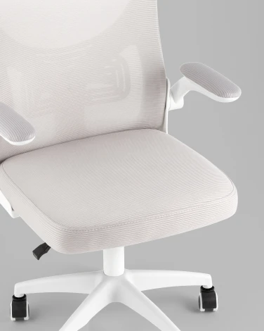 Кресло офисное TopChairs Core серый с подголовником пластик белый TopChairs УТ000041968