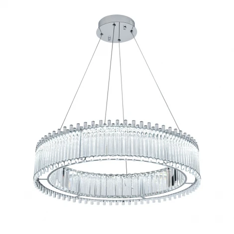 Подвесной светильник светодиодный с пультом (12056/A/1P Chrome) Indigo Grado V000195L (регулировка яркости, 220V, на тросе, круглые)