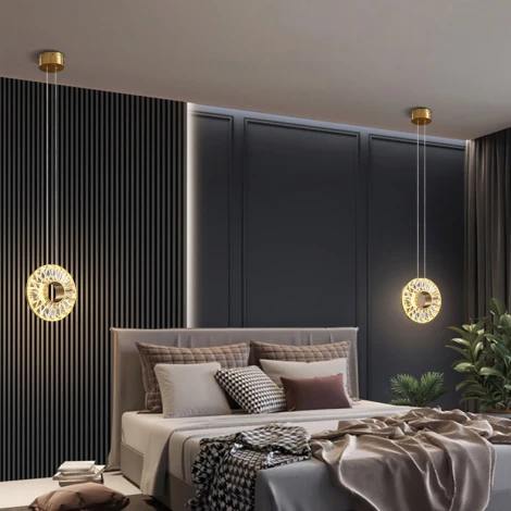 Подвесной светильник Godiva Brass 4000К ImperiumLoft Godiva01 (186815-23) (LED, 220V, хрусталь, на тросе, кольцо)