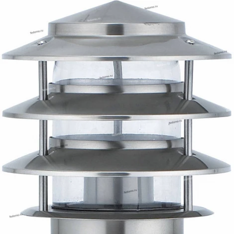 Столб уличный Horoz Kayin, 1 плафон, никель с прозрачным