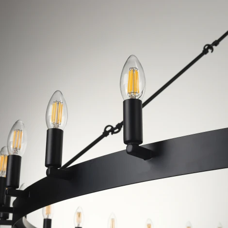 Подвесная большая люстра Citilux Смитсон CL470130 (220V, на цепи, свеча, круглые, под старину, кольцо)