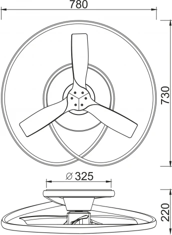 Потолочная люстра светодиодная с вентилятором Mantra Ocean 8236 (регулировка яркости, 220V, пульт управления, вертолет)