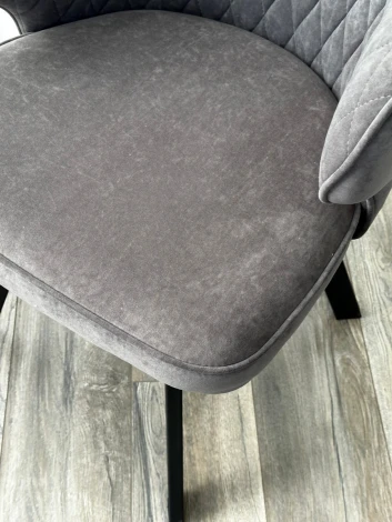 Стул SKAT 360 град. поворот. B28 Темно-серый, велюр / черный каркас, М-City