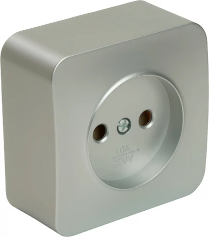 Розетка без заземления (серебро) Stekker София 49325