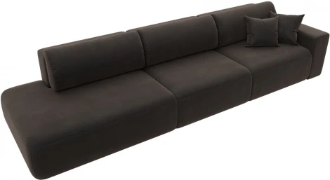Диван прямой Лига-036 НПБ Модерн Лонг подлокотник справа (Коричневый/Велюр) Лига Диванов арт.121360