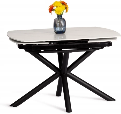 Стол обеденный Winston/Винстон Tetchair (Керамика,Металл/Белый,Черный) арт.21856