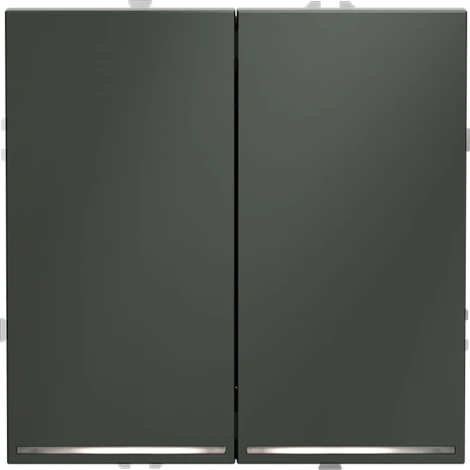 Выключатель двухклавишный с подсветкой (титан) Voltum S70 VLS020206