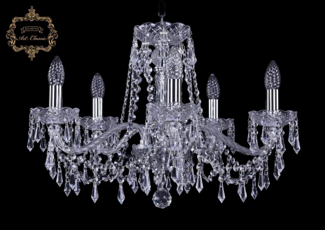 Подвесная люстра Art Classic 11.23 11.23.5.200.Cr.Dr (220V, хрусталь, на цепи, подсвечник, свеча)