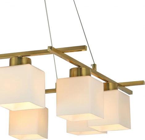 Подвесной светильник Escada Spacium 2136/8S 8x40Вт E27, металл/стекло, медь, белый матовый плафон (220V, на тросе)