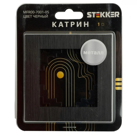 Рамка на 1 пост (черный) Stekker Катрин 50012