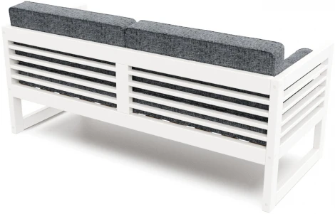 Диван Arsko прямой Сега Б белая эмаль рогожка графитовая