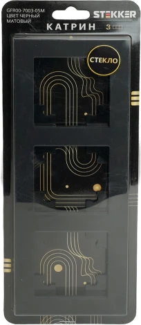 Рамка на 3 поста (черный) Stekker Катрин 49602