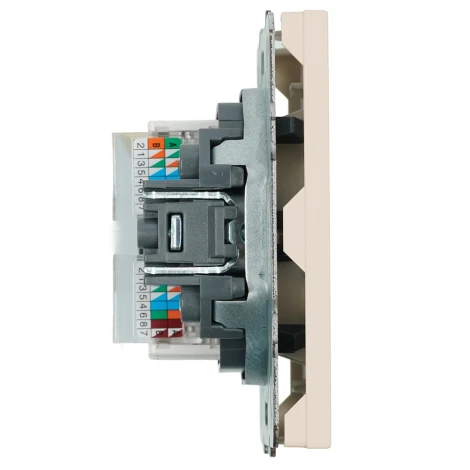Розетка Ethernet RJ-45 двойная (кашемир, soft touch) Stekker Эмили 49900