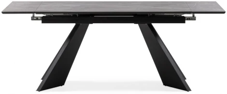 Керамический стол Woodville Ливи 140х80х78 серый мрамор / черный 532401