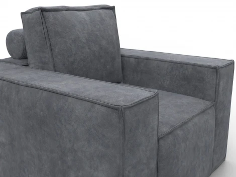 Кресло Лига-081 НПБ (ДСП,Велюр/Темно-серый) Лига Диванов 134978