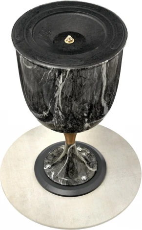 Кофейный столик Stupa диам.40см x 54см, серый мрамор, металл, керамика Bradexhome арт.FR 1034