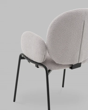 Стул с подлокотниками Моллек букле светло-серый Stool Group арт.УТ000041635