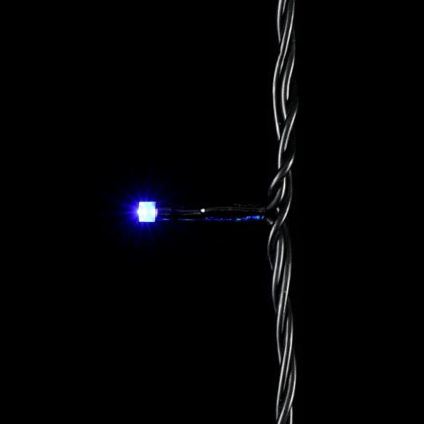 Гирлянда Нить 10м Синяя 24В, 100 LED, Провод Черный ПВХ, IP54