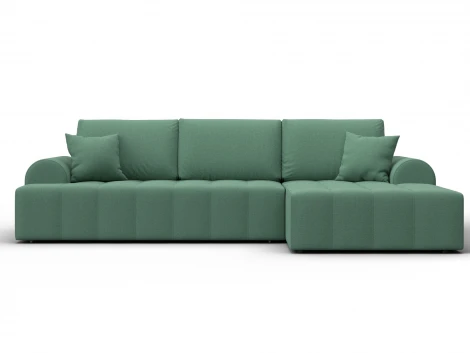 Диван угловой Лига-080 угол правый (ДСП/Пластик/Рогожка/Зеленый) Лига Диванов 134744