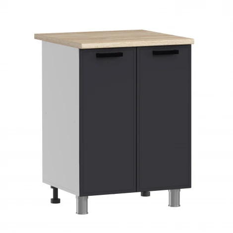 ГК Аленушка 1,6м Магнолия Кашемир/Сталь, черный (без столешницы)