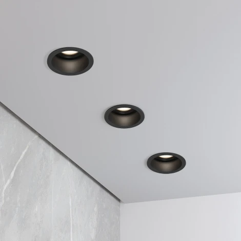 Встраиваемый светильник Elektrostandard Hide 25008/01 GU10 чёрный (220V, круглые)