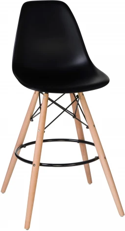 Стул барный DSW BAR (ножки светлый бук, цвет сиденья чёрный (B-03))