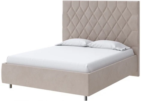 PROxSON Кровать Rhomby без основания (Ткань: Велюр Monopoly Миндаль (111)) 200x200