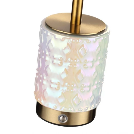 Настольная лампа беспроводная Odeon Light Lulu 5454/6TL светлая бронза/кофейный/жемчужный/металл/керамик LED*6W 3000K