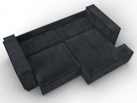 Диван угловой Лига-061 угол правый (ДСП,Брус,Фанера,Велюр/Темно-серый) Лига Диванов 131153