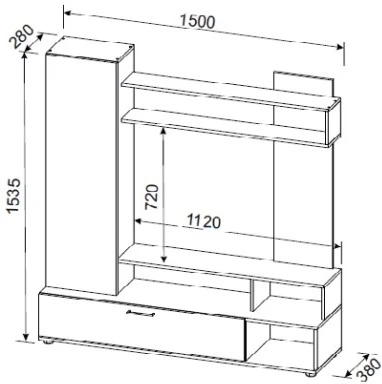 Гостиная SV Мебель МГС 9 Цемент светлый,Белый