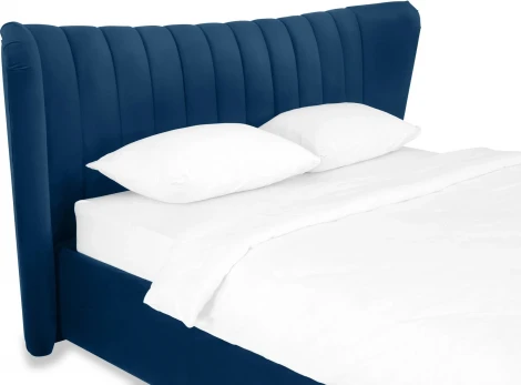 Кровать Queen Agata Lux ОГОГО (арт.636849), (Ткань/Синий)