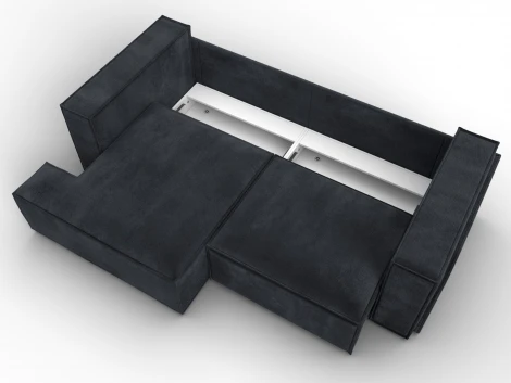 Диван угловой Лига-061 угол левый (ДСП,Брус,Фанера,Велюр/Темно-серый) Лига Диванов 131153L