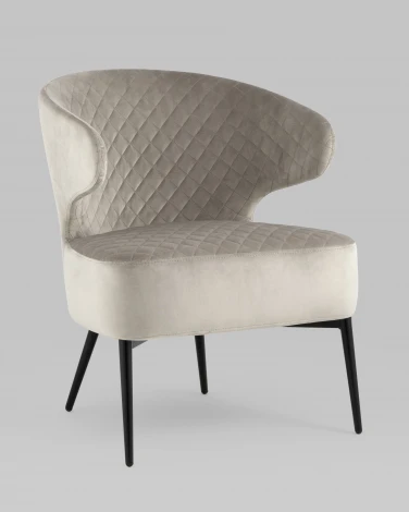 Кресло Stool Group лаунж Royal велюр серо-бежевый УТ000035300